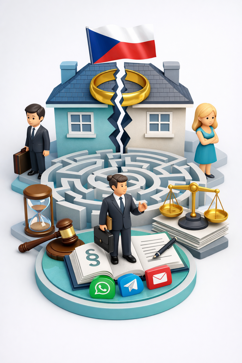 Розлучення в Чехії через суд із поділом майна та юридичним супроводом адвоката