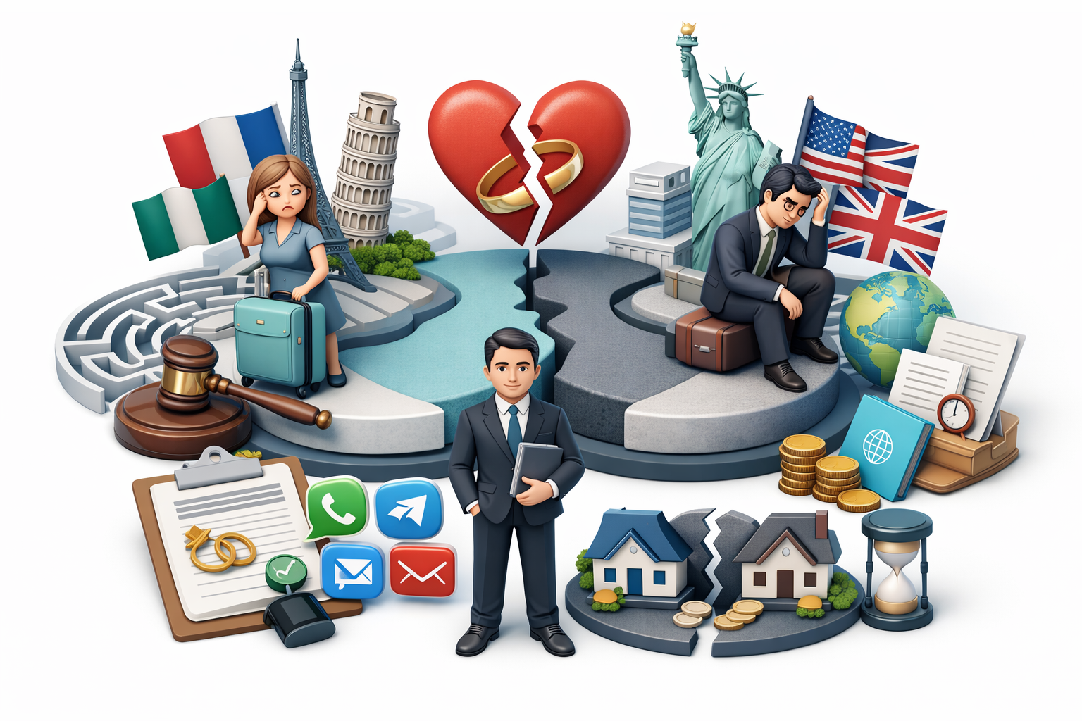 Розлучення з іноземцем за кордоном через суд із поділом майна та міжнародною юрисдикцією