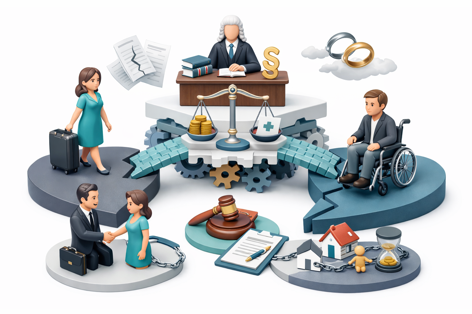 Розлучення з інвалідом через суд із визначенням аліментів, майнових прав та захисту особи з інвалідністю